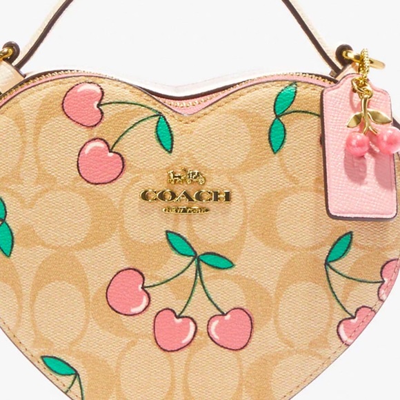 Coach Cherry Charm Heart Color Block Bag - Picture 12 of 13